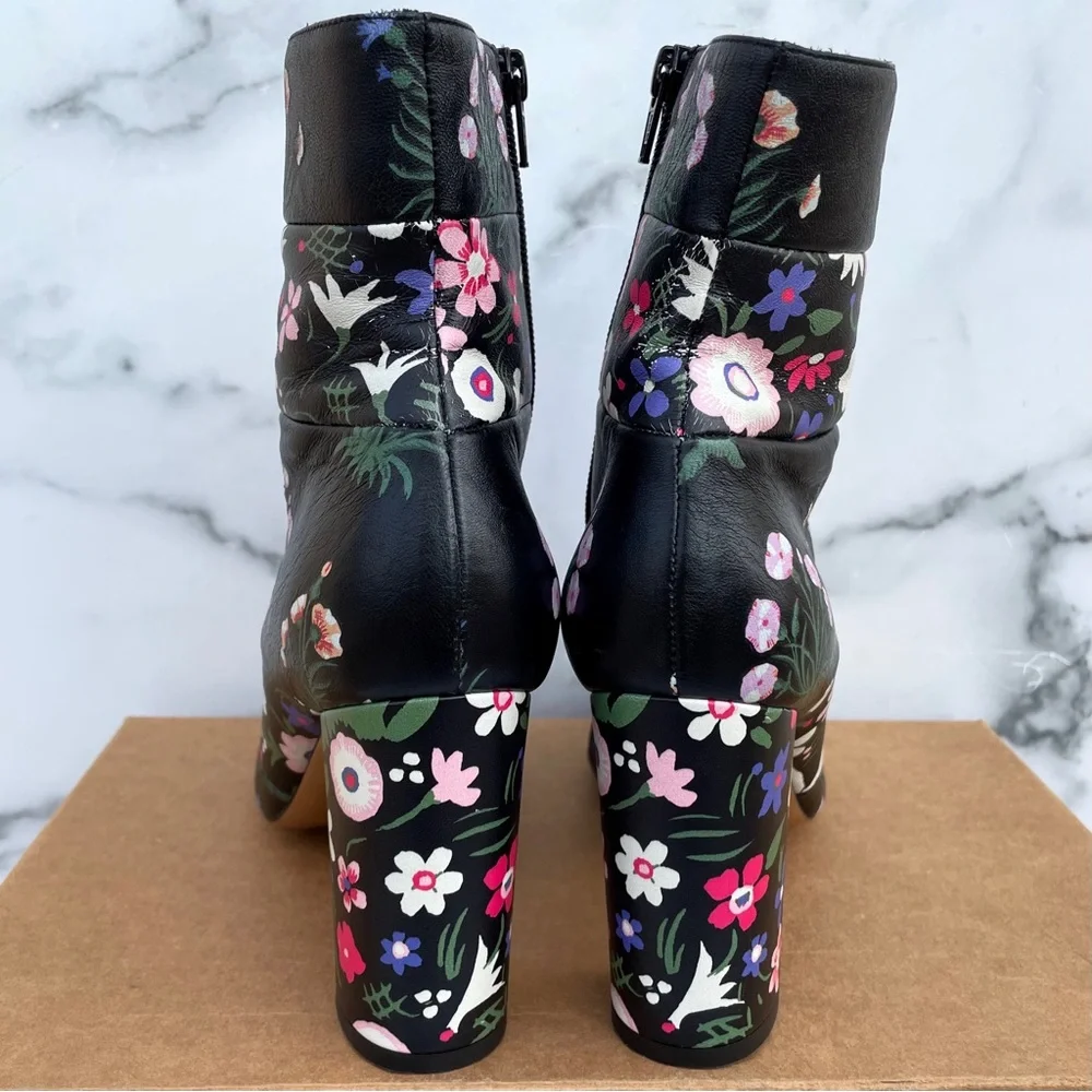 Valentino Camugarden paneled floral leather mid-calf boots size IT 37 US 7 - Picture 6 of 16